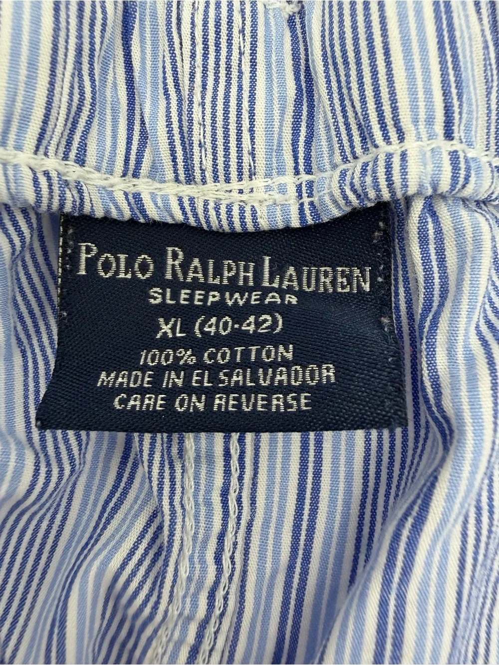 Polo Ralph Lauren Sleepwear Pants Mens XL Blue White Stripe Lounge Pajama PJ